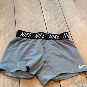 nike women’s gray dri fit shorts